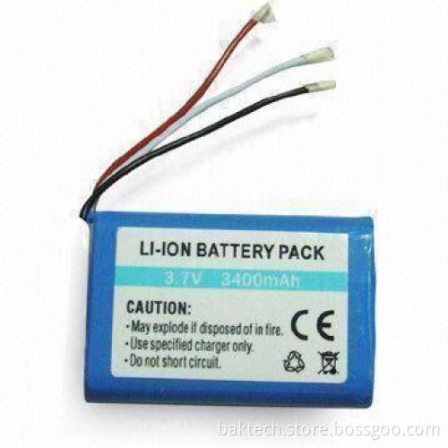 Li-ion Battery, Rechargeable Type, with 3.7V 3400mAh Capacity, 1S2P Battery Pack